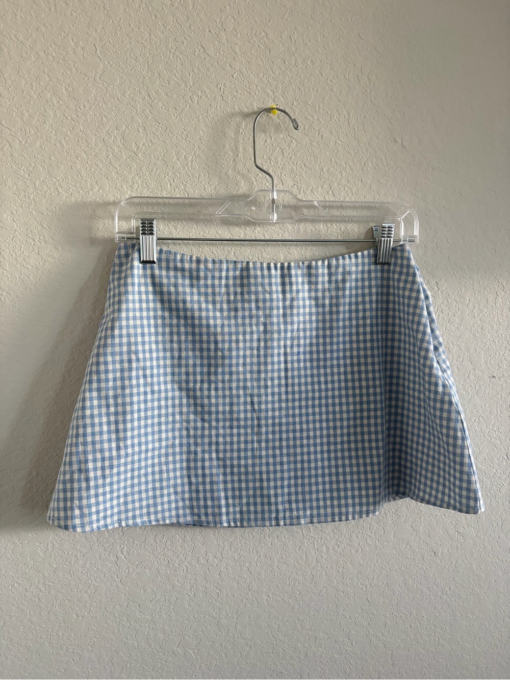 Princess Polly Light Blue & White Gingham Mini Skirt